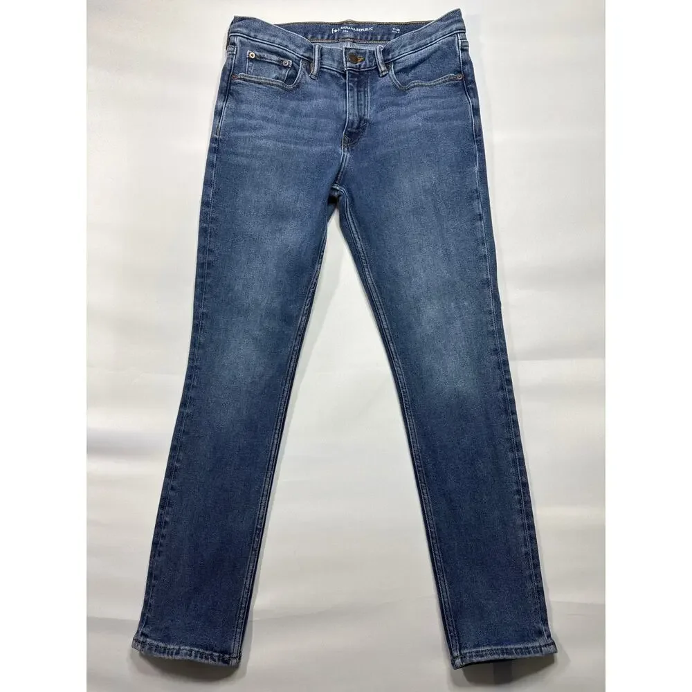 Banana Republic Legacy Men's Slim Fit Blue Denim Jeans - Size 31x30 (31x28.5)